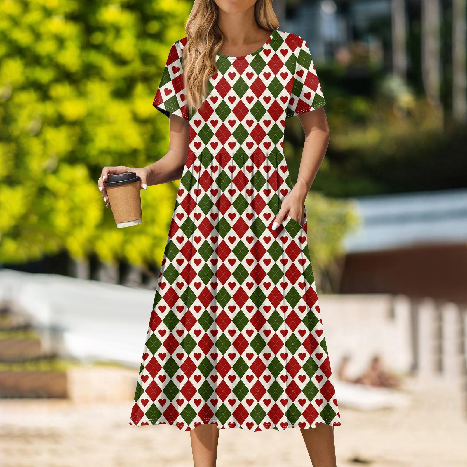 Женская повседневная одежда St. Платье миди с принтом Патрика, плиссированное, с круглым вырезом, базовое классическое повседневное платье свободного кроя с коротким рукавом S
Женская повседневная одежда St. Платье миди с принтом Патрика, плиссированное, с круглым вырезом, базовое классическое повседневное платье свободного кроя с коротким рукавом S