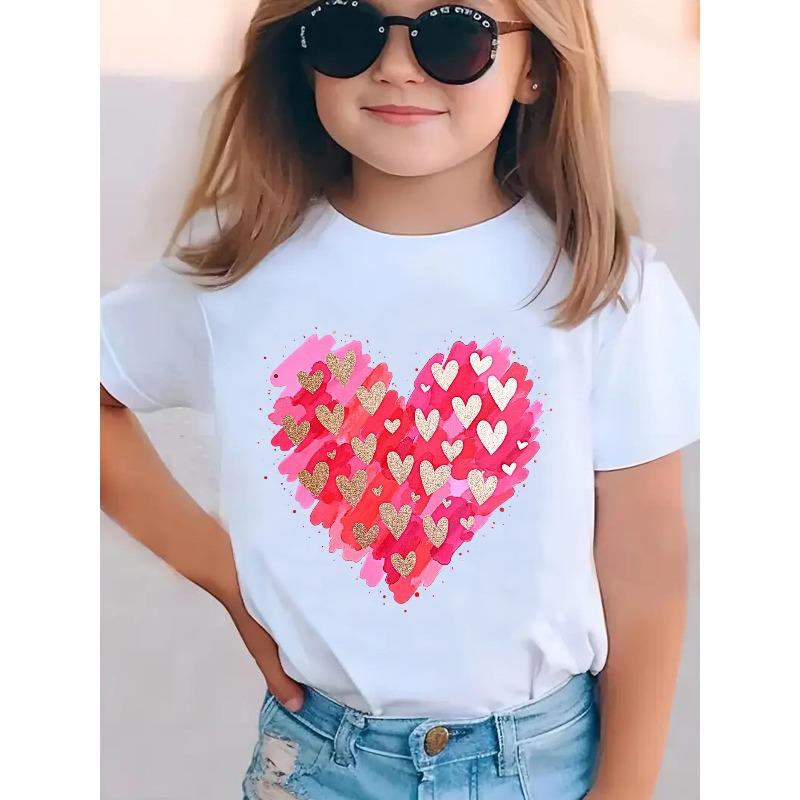 European Size Summer Fashion Girls Short Sleeved T Shirt with Graffiti Heart Cartoon Pattern Casual and Versatile Clothing That Suits All Occasions 164cm білий
European Size Summer Fashion Girls Short Sleeved T Shirt with Graffiti Heart Cartoon Pattern Casual and Versatile Clothing That Suits All Occasions 164cm білий