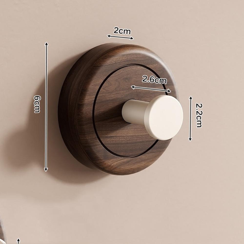 Новый самоклеящийся крючок, орех, настенный крючок без сверления, 6 см, вешалка для хранения пальто, кухня белый