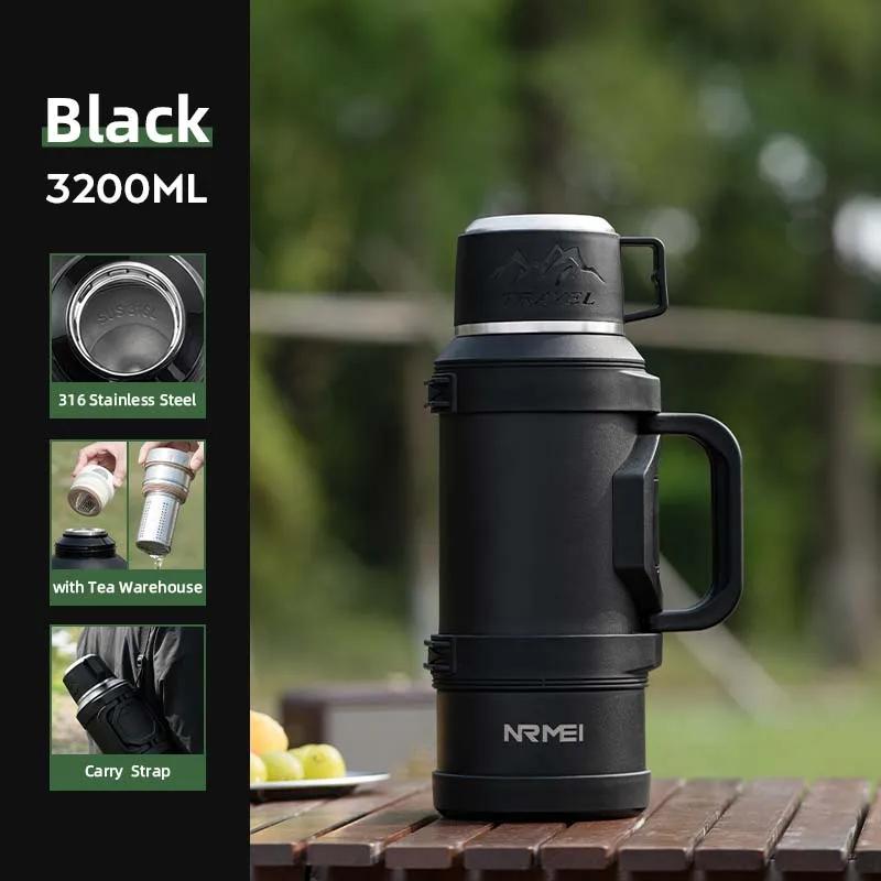 Portable Large Capacity Thermos Bottle with Carry Sleeve, Stainless Steel, Black Jug, Vacuum Flasks, Outdoor, 5000ml
Portable Large Capacity Thermos Bottle with Carry Sleeve, Stainless Steel, Black Jug, Vacuum Flasks, Outdoor, 5000ml