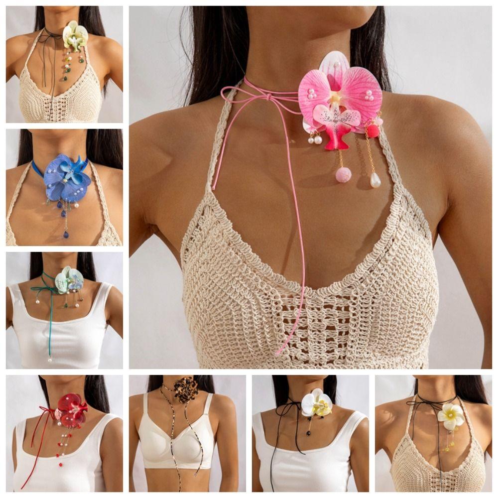 Lace Up Flower Necklace Drawstring Korean Style Choker Butterfly Orchid Clavicle Chain Banquet
Lace Up Flower Necklace Drawstring Korean Style Choker Butterfly Orchid Clavicle Chain Banquet