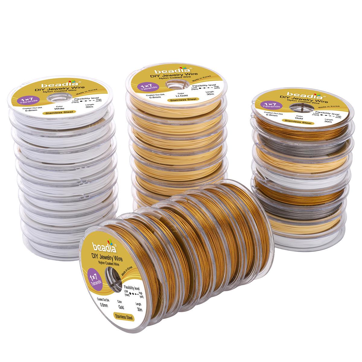 Korean 304 Stainless Steel Gold Silk Beading Wire for DIY Jewelry Making. 0.3mm Thickness 50m/roll
Korean 304 Stainless Steel Gold Silk Beading Wire for DIY Jewelry Making. 0.3mm Thickness 50m/roll