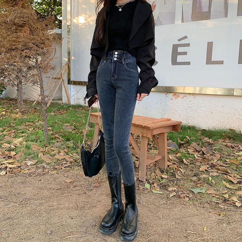 Узкие джинсы для женщин корейской версии ультра-высокой талии с эффектом девятиминутной подтяжки бедер, обтягивающие эластичные брюки-карандаш S
Узкие джинсы для женщин корейской версии ультра-высокой талии с эффектом девятиминутной подтяжки бедер, обтягивающие эластичные брюки-карандаш S