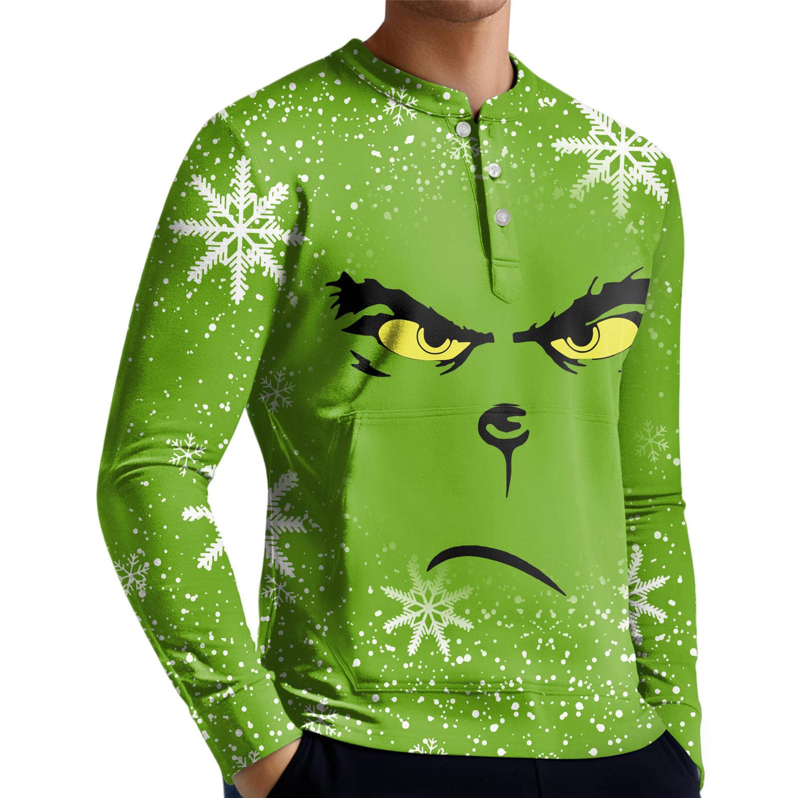 Мужской повседневный свитшот на пуговицах, модная футболка с длинным рукавом с принтом, пуловер XXXL зелёный
Мужской повседневный свитшот на пуговицах, модная футболка с длинным рукавом с принтом, пуловер XXXL зелёный