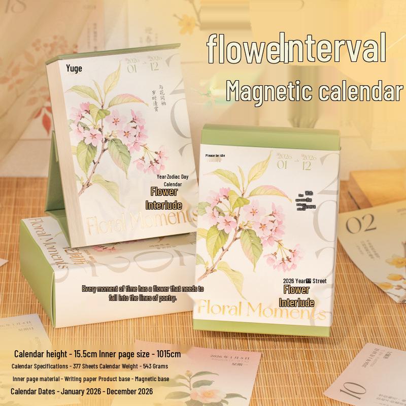 Yuxian 2026 Floral Magnetic Desk Calendar: Artistic Flower-Themed Gift & Desktop Ornament
Yuxian 2026 Floral Magnetic Desk Calendar: Artistic Flower-Themed Gift & Desktop Ornament
