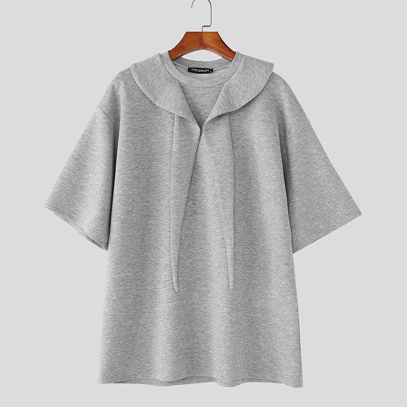 INCERUN Oversized Summer Men Tie Up Patchwork Short Sleeve Solid Casual Loose T-shirts 5XL серый
INCERUN Oversized Summer Men Tie Up Patchwork Short Sleeve Solid Casual Loose T-shirts 5XL серый