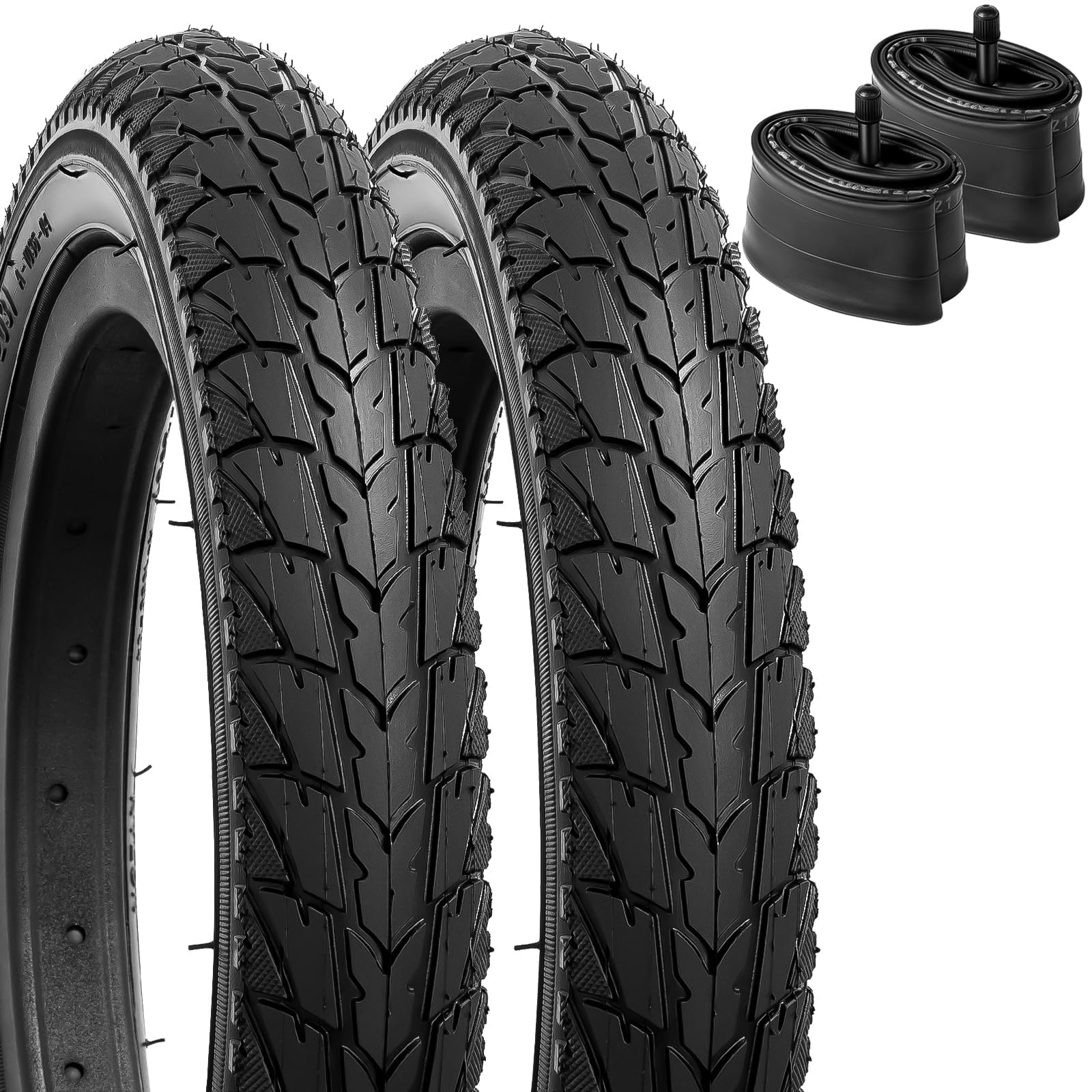 YunSCM Комплект из 2 велосипедных шин и камер с 32-мм ниппелями Шредера для горных велосипедов 12x1.75, 12x1.75 47-203 ниппели, 12-дюймовые 1.75 велосипеды, Y-249