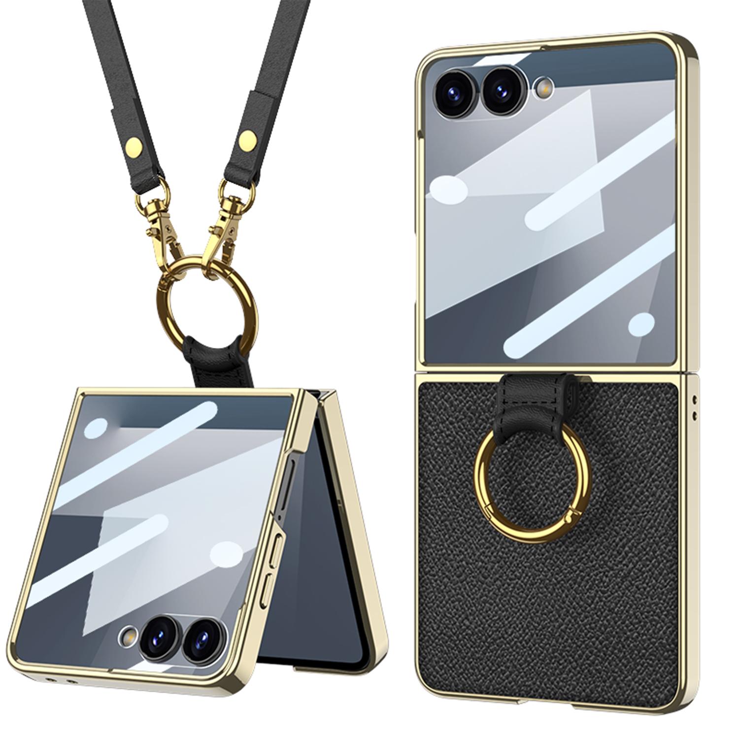 Luxury Plating Leather Strap Case for Samsung Galaxy Z Flip 7 6 Back Screen Glass Ring Holder Hard Cover for Galaxy Z Flip7 Case Galaxy Z Flip6 чорний
Luxury Plating Leather Strap Case for Samsung Galaxy Z Flip 7 6 Back Screen Glass Ring Holder Hard Cover for Galaxy Z Flip7 Case Galaxy Z Flip6 чорний