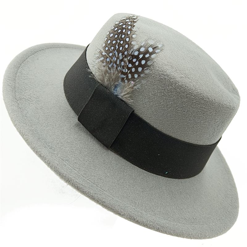 Peacock feather red high top Fedora hat in autumn and winter Elastic ribbon flat top fashion men and women feel jazz hat Fedora 56-58cm
Peacock feather red high top Fedora hat in autumn and winter Elastic ribbon flat top fashion men and women feel jazz hat Fedora 56-58cm