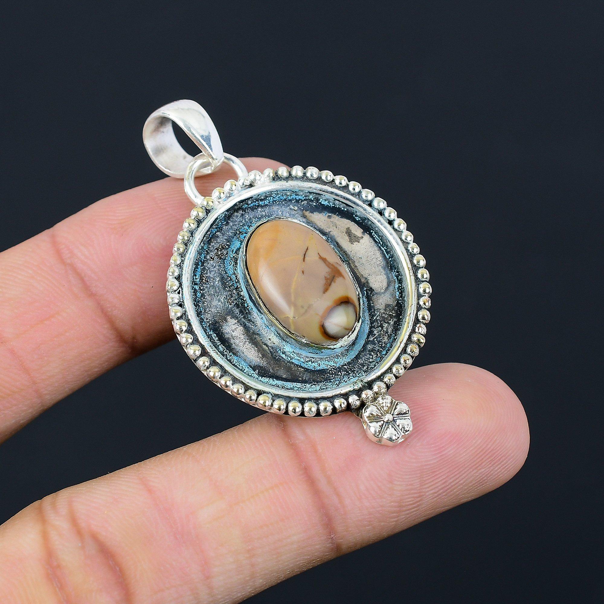 Oval Coffee Bean Jasper Stone 925 Silver Wedding Ethnic Sister Pendant Jewelry
Oval Coffee Bean Jasper Stone 925 Silver Wedding Ethnic Sister Pendant Jewelry