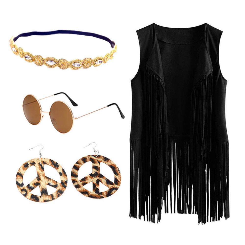 5 шт./комплект женский жилет с повязкой на голову солнцезащитные очки ожерелье и серьги кисточка кардиган жилет ретро 60-х 70-х танцевальная вечеринка дискотека Co M чёрный
5 шт./комплект женский жилет с повязкой на голову солнцезащитные очки ожерелье и серьги кисточка кардиган жилет ретро 60-х 70-х танцевальная вечеринка дискотека Co M чёрный