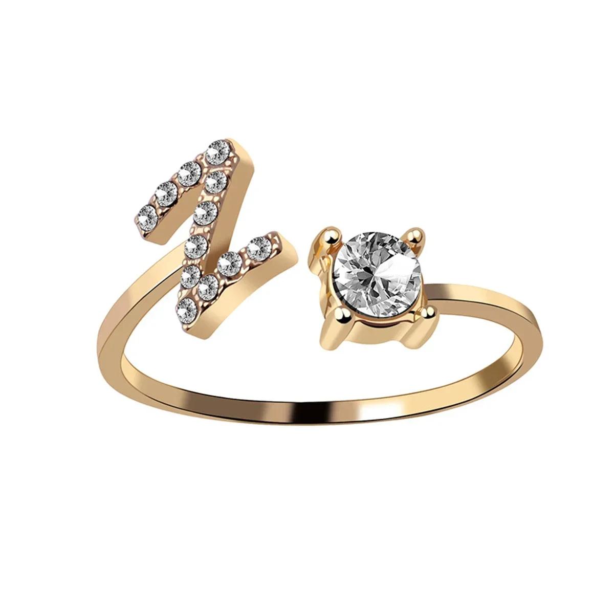 Adjustable Initials Rings Stainless Steel Simple Zircon Letter Rings for Women Wedding Band Couples Jewelry Accessories Gifts Gold
Adjustable Initials Rings Stainless Steel Simple Zircon Letter Rings for Women Wedding Band Couples Jewelry Accessories Gifts Gold