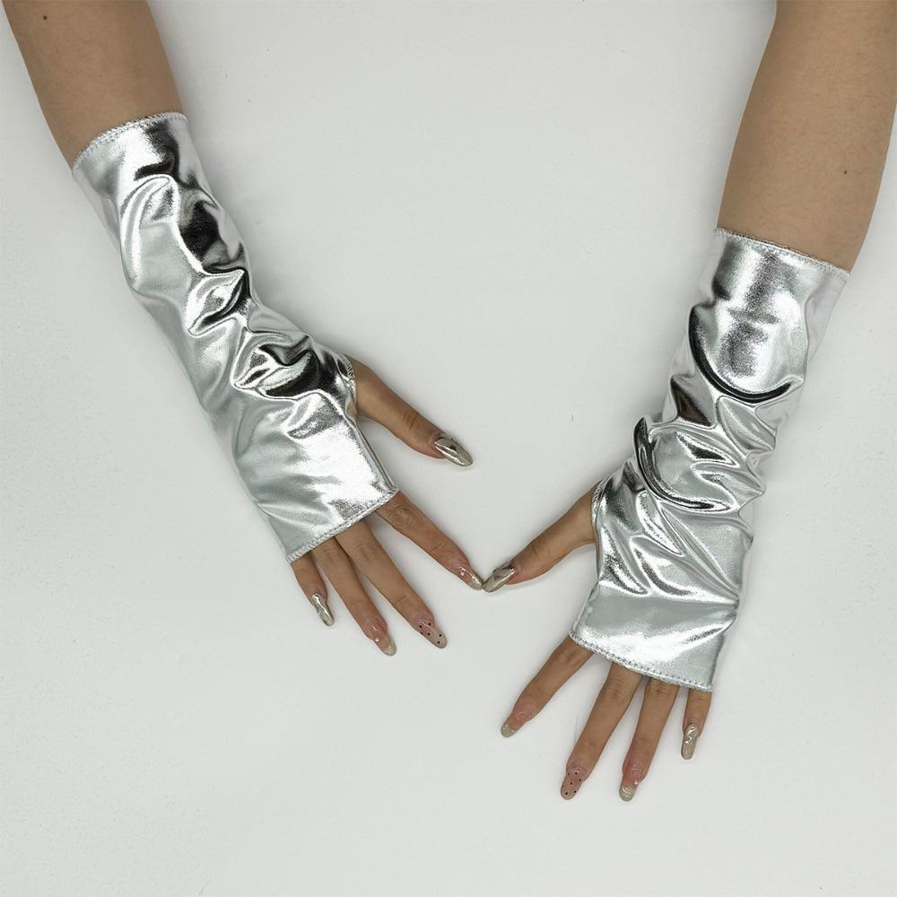 1 пара перчаток из искусственной кожи из ПУ кожи с глянцевой отделкой, перчатки для выступлений, сценические выступления серебряный
1 пара перчаток из искусственной кожи из ПУ кожи с глянцевой отделкой, перчатки для выступлений, сценические выступления серебряный