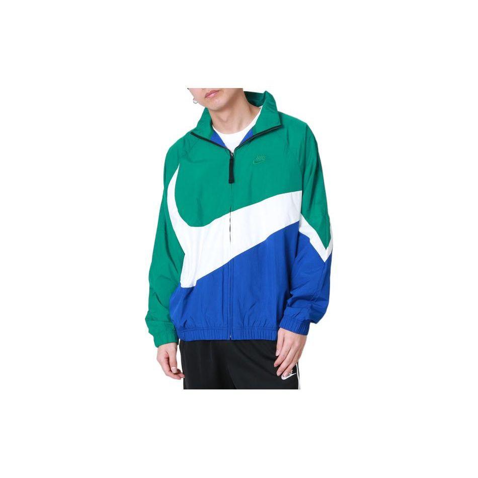 Спортивная одежда Nike Big Swoosh с цветными блоками, мужская куртка с тканым воротником на молнии и верхней одеждой, зеленая AR3133-340 
Спортивная одежда Nike Big Swoosh с цветными блоками, мужская куртка с тканым воротником на молнии и верхней одеждой, зеленая AR3133-340
