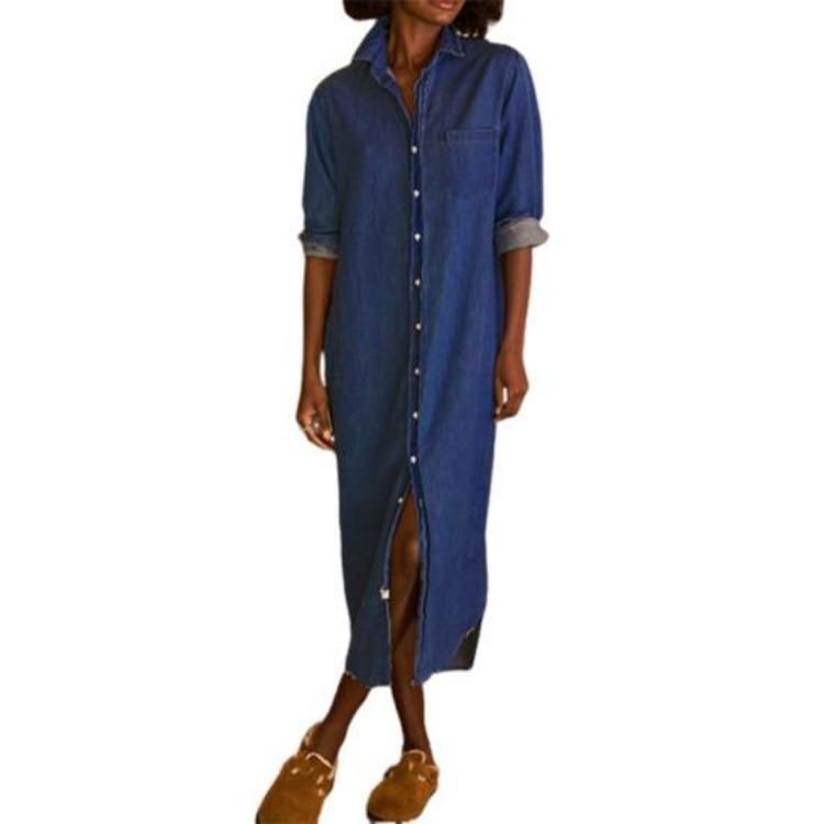 Long Sleeve Casual Denim Shirt Dress for Women Button Down Lapel Maxi Shift Jean Dress Roll Up S темно-синий
Long Sleeve Casual Denim Shirt Dress for Women Button Down Lapel Maxi Shift Jean Dress Roll Up S темно-синий