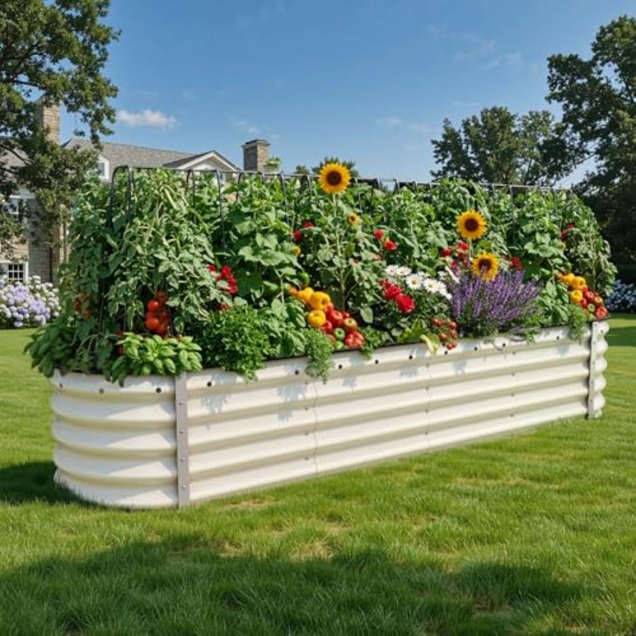 17 Tall 9 in 1 Raised Garden Bed Kit 96x24 Large Galvanized Metal Planter Box with Gloves Safety Rubber Outdoor Flower Bed for United States
17 Tall 9 in 1 Raised Garden Bed Kit 96x24 Large Galvanized Metal Planter Box with Gloves Safety Rubber Outdoor Flower Bed for United States