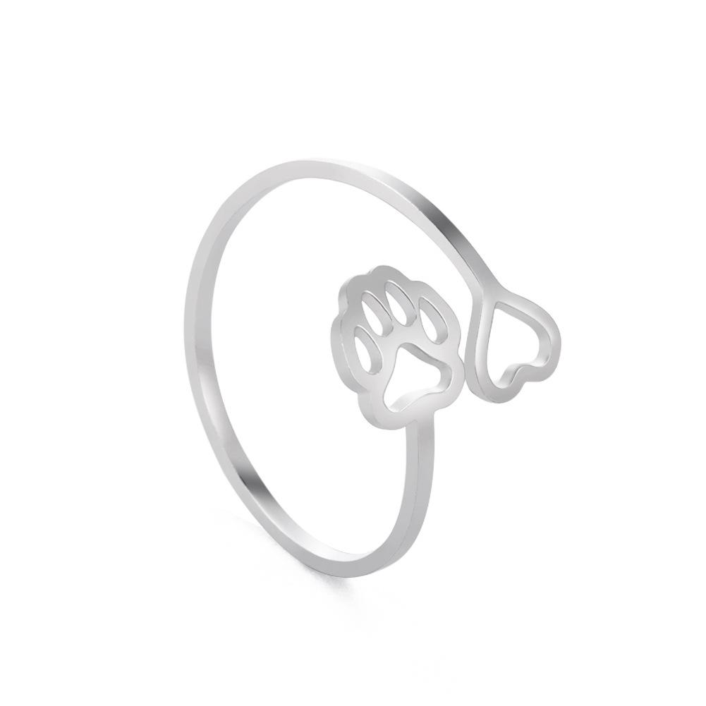 Wind Carved Titanium Steel Hollow Dog Paw Print Heart Open Ring Creative Unique Women s Jewelry
Wind Carved Titanium Steel Hollow Dog Paw Print Heart Open Ring Creative Unique Women s Jewelry
