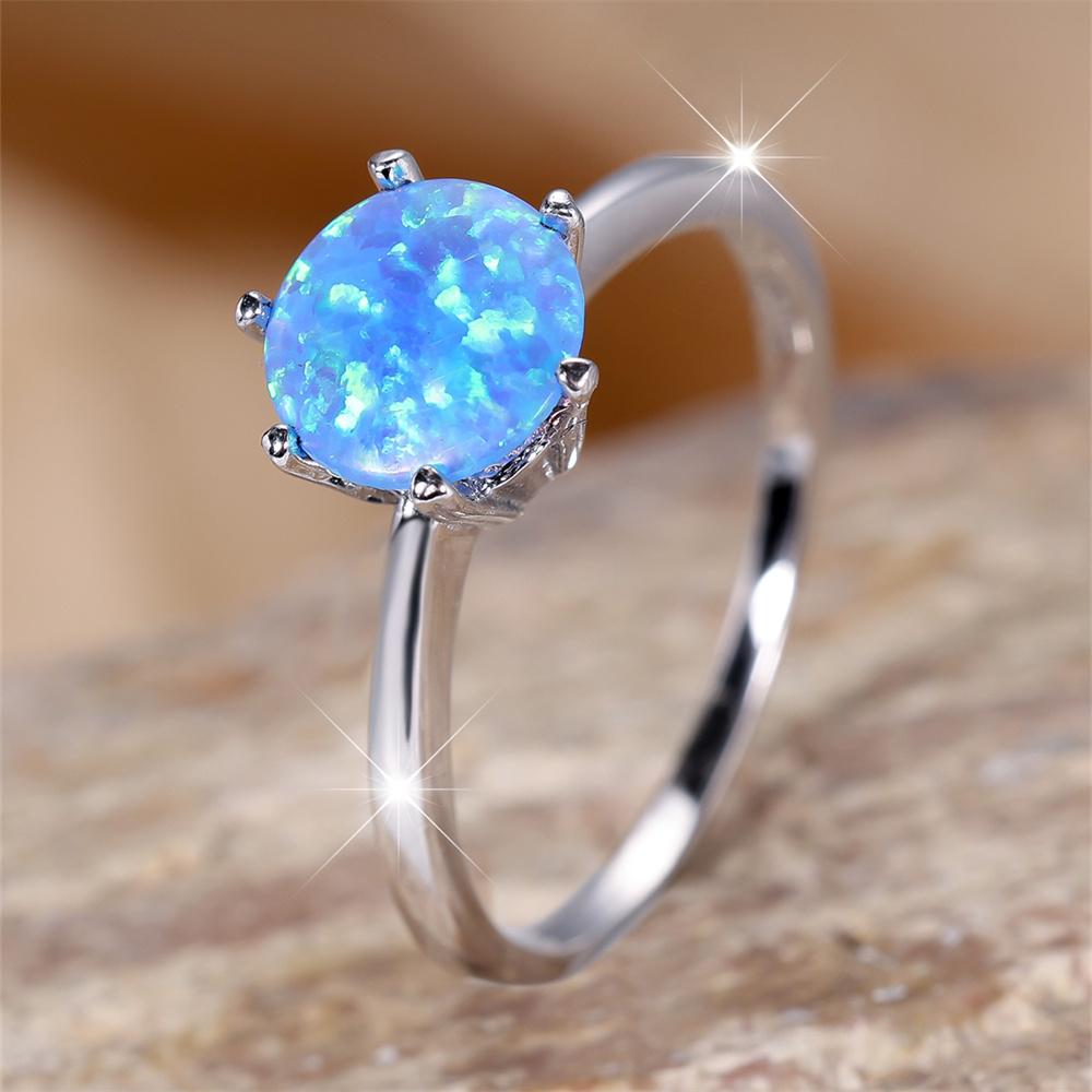 Blue Fire Opal Six Claw Round Stone Rings For Women Vintage Silver Color Wedding Bands Birthstone Jewelry Christmas Gifts 9
Blue Fire Opal Six Claw Round Stone Rings For Women Vintage Silver Color Wedding Bands Birthstone Jewelry Christmas Gifts 9
