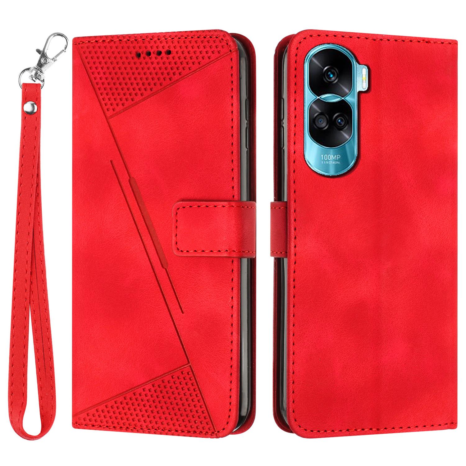 For Honor 90 Lite 5G/X50i 5G Leather Cell Phone Cover Triangle Imprinted Wallet Stand Case with Hand Strap Red
For Honor 90 Lite 5G/X50i 5G Leather Cell Phone Cover Triangle Imprinted Wallet Stand Case with Hand Strap Red