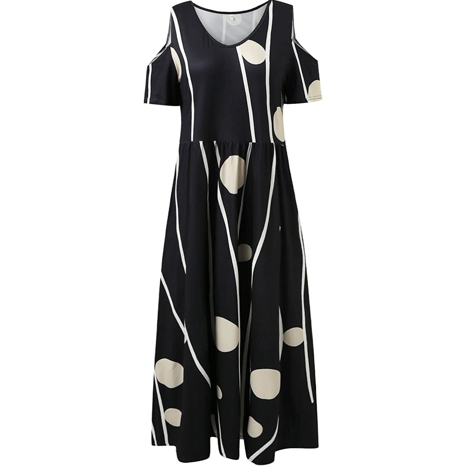 Womens Cold Shoulder Maxi Dress with Leaf Print V Neck Short Sleeve A Line Long Dress Lightweight Fabric L чёрный
Womens Cold Shoulder Maxi Dress with Leaf Print V Neck Short Sleeve A Line Long Dress Lightweight Fabric L чёрный