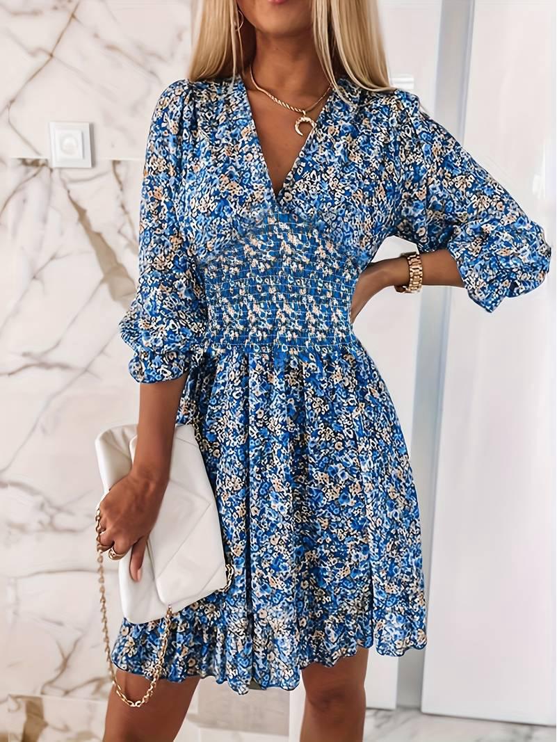 Bohemian Floral Print Mid-Length Pullover Dress with Waist-Gathering and Short Sleeves In 6 Colors XXL синій
Bohemian Floral Print Mid-Length Pullover Dress with Waist-Gathering and Short Sleeves In 6 Colors XXL синій