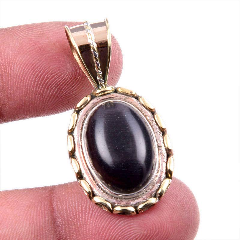 Natural Black Star Gemstone 925 Solid Sterling Silver Two Tone Pendant 1.5 i3S10
Natural Black Star Gemstone 925 Solid Sterling Silver Two Tone Pendant 1.5 i3S10