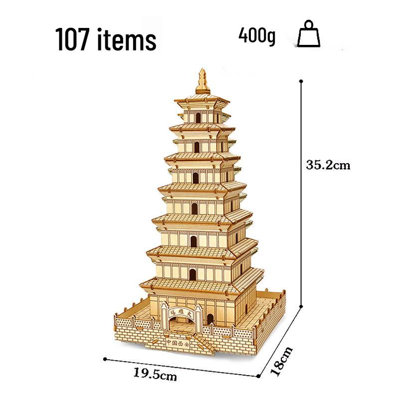 3D Деревянный Пазл Большая Пагода Дикого Гуся: Модель ручной работы для обучения и сборки студентами и подростками
3D Деревянный Пазл Большая Пагода Дикого Гуся: Модель ручной работы для обучения и сборки студентами и подростками
