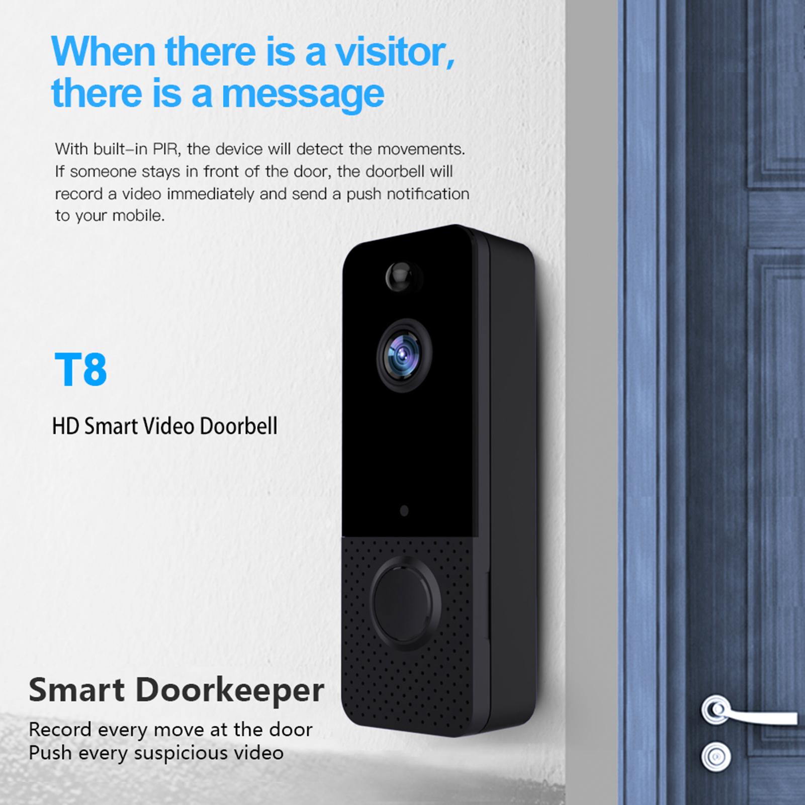 WIFI Doorbell Camera Wireless with Indoor IP65 Water Resistant Video Doorbell Camera 1080 HD Video 2 Way Talk Smart Doorbell with Motion Detecti
WIFI Doorbell Camera Wireless with Indoor IP65 Water Resistant Video Doorbell Camera 1080 HD Video 2 Way Talk Smart Doorbell with Motion Detecti