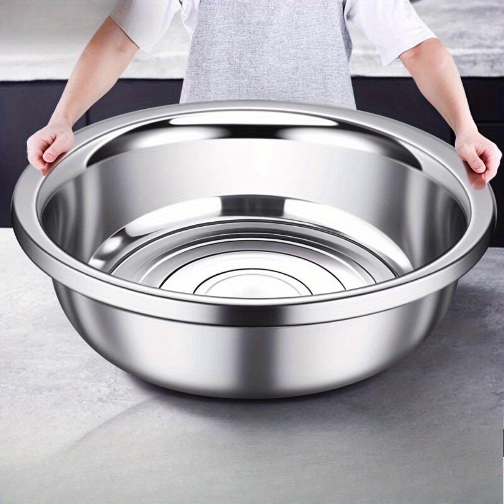 1-2pcs large stainless steel basin and thick washbasin, 36cm/14inch extra large kitchen vegetable wash basin
1-2pcs large stainless steel basin and thick washbasin, 36cm/14inch extra large kitchen vegetable wash basin
