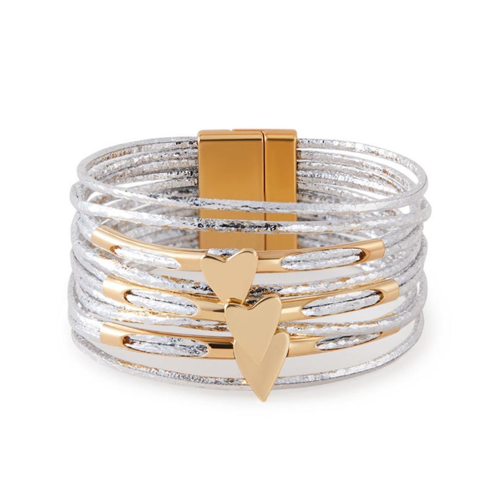 Тонкий ПУ ремешок Браслет-сердце Магнитная застежка Многослойный браслет Изысканный кожаный браслет Подарок серебряный
Тонкий ПУ ремешок Браслет-сердце Магнитная застежка Многослойный браслет Изысканный кожаный браслет Подарок серебряный