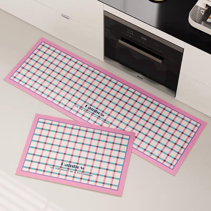 Kitchen Carpet Waterproof Floor Mat PVC Leather Carpets Long Rug Pink Plaid Sweet Design Home Decor Rugs Alfombra de cocina 50x80cm
Kitchen Carpet Waterproof Floor Mat PVC Leather Carpets Long Rug Pink Plaid Sweet Design Home Decor Rugs Alfombra de cocina 50x80cm