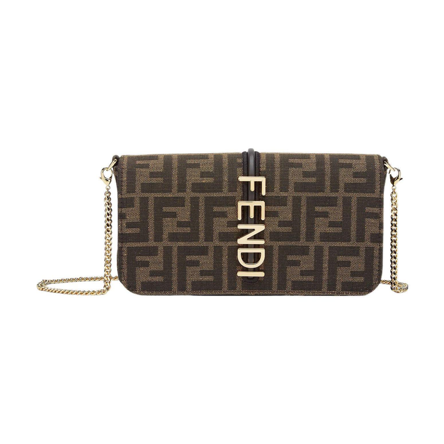 Fendi graphy Metal Letter Logo Detachable Chain Shoulder Strap FF Jacquard Fabric Leather Wallet Women wallet Brown 8BS076AD23F1BA1 Box(Basic Set+Box)
Fendi graphy Metal Letter Logo Detachable Chain Shoulder Strap FF Jacquard Fabric Leather Wallet Women wallet Brown 8BS076AD23F1BA1 Box(Basic Set+Box)