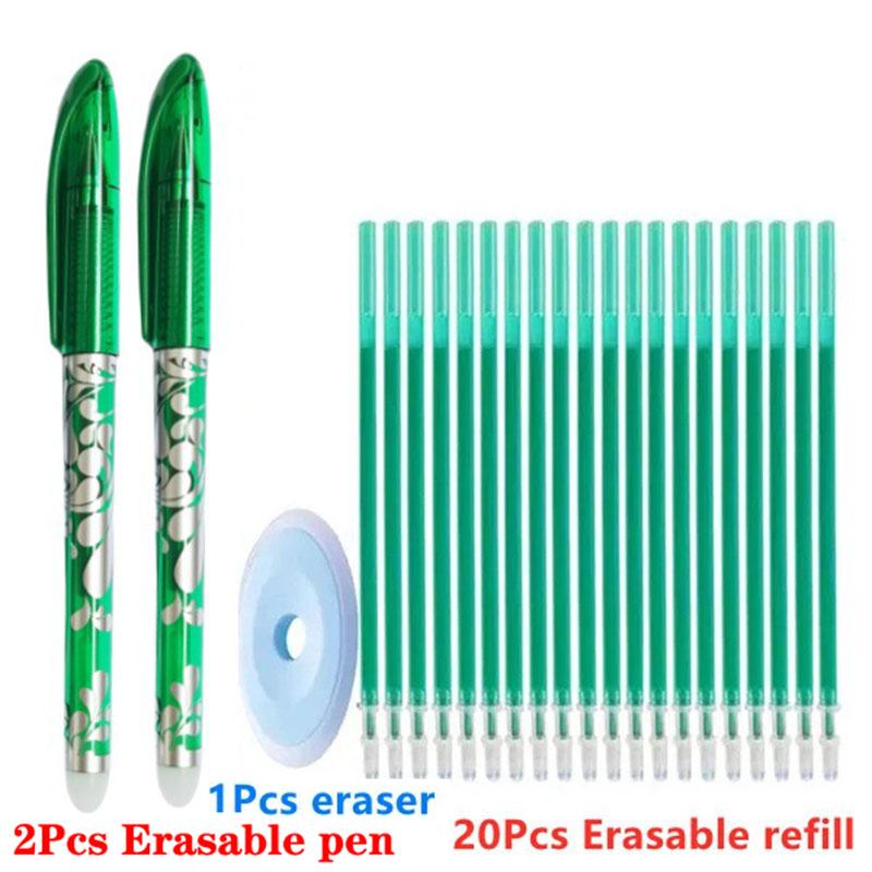 0,5 мм школьные офисные ручки сменные стержни набор стираемых ручек ластик синий черный моющийся гелевый стержень для ручек письменные принадлежности зелёный