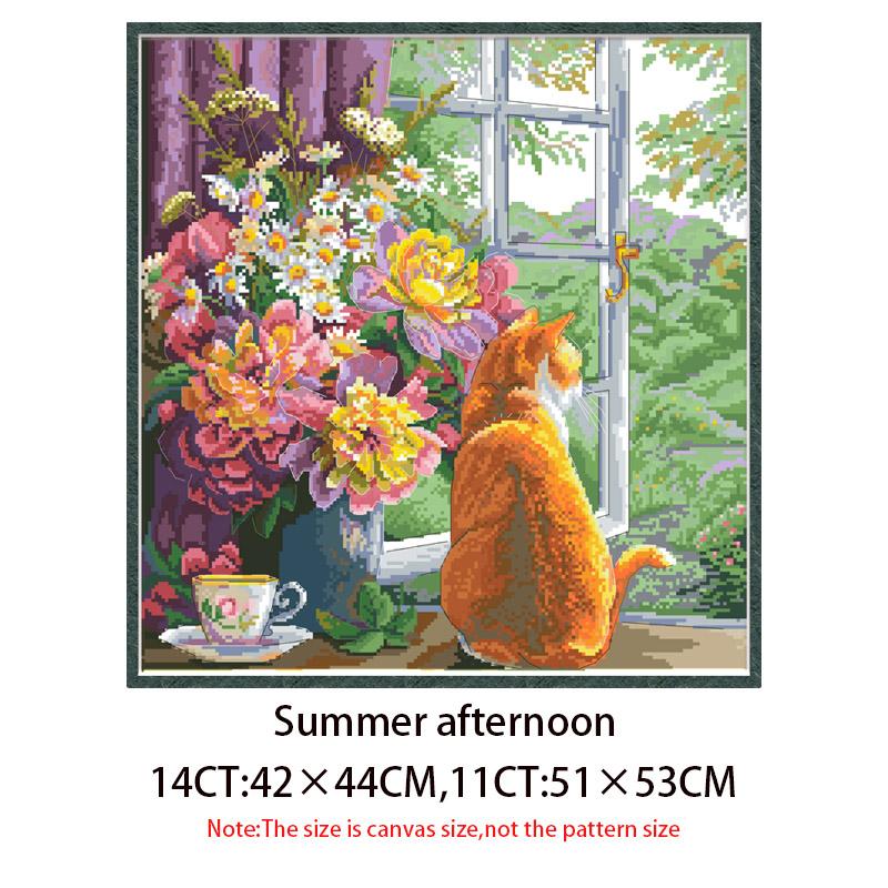 Summer Afternoon Cross Stitch Pattern Kits Cats Unprinted Canvas Embroidery Needlework 11 14CT DIY Handmade Home Decor Paintings 14CT Blank Canvas білий
Summer Afternoon Cross Stitch Pattern Kits Cats Unprinted Canvas Embroidery Needlework 11 14CT DIY Handmade Home Decor Paintings 14CT Blank Canvas білий