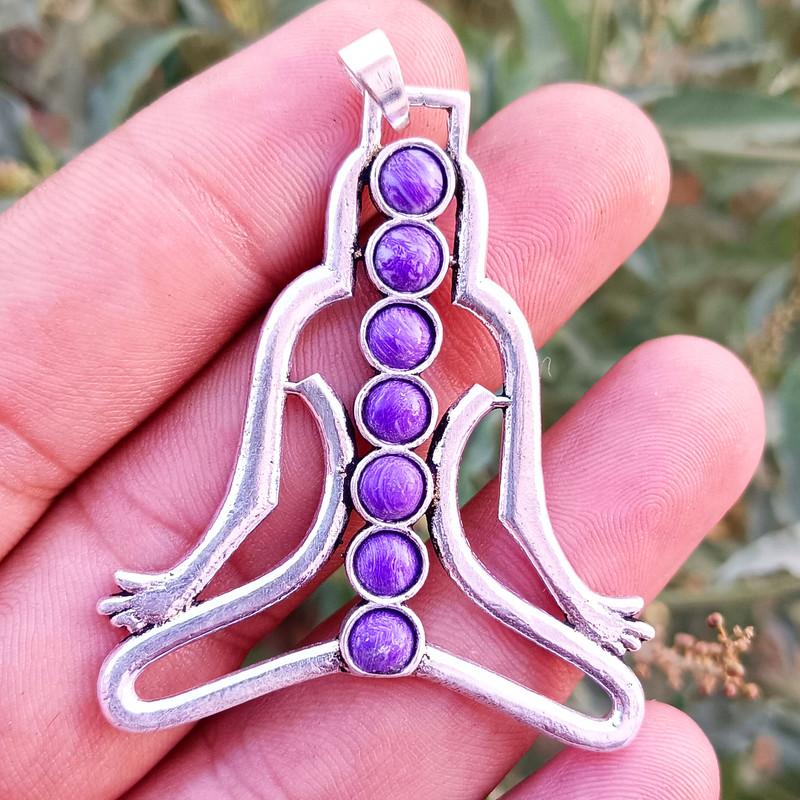 Heal Meditation Charoite Gemstone 925 Sterling Silver Plated Yoga 7 Chakra 1 PC Pendant MED-7P222
Heal Meditation Charoite Gemstone 925 Sterling Silver Plated Yoga 7 Chakra 1 PC Pendant MED-7P222