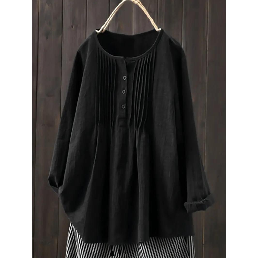 Женская осенняя повседневная свободная блузка с длинным рукавом и круглым вырезом, винтажная однотонная хлопковая и льняная рубашка в стиле Харадзюку, топы большого размера XXL чёрный
Женская осенняя повседневная свободная блузка с длинным рукавом и круглым вырезом, винтажная однотонная хлопковая и льняная рубашка в стиле Харадзюку, топы большого размера XXL чёрный