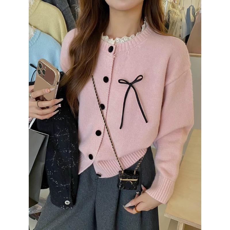 New Korean Style Sweet Bow Tie Cardigan Sweater Knitted Jackets Fashion Elegant Women Loose O Neck Long Sleeve Spring and Autumn Coats Casual Clothing one size рожевий
New Korean Style Sweet Bow Tie Cardigan Sweater Knitted Jackets Fashion Elegant Women Loose O Neck Long Sleeve Spring and Autumn Coats Casual Clothing one size рожевий