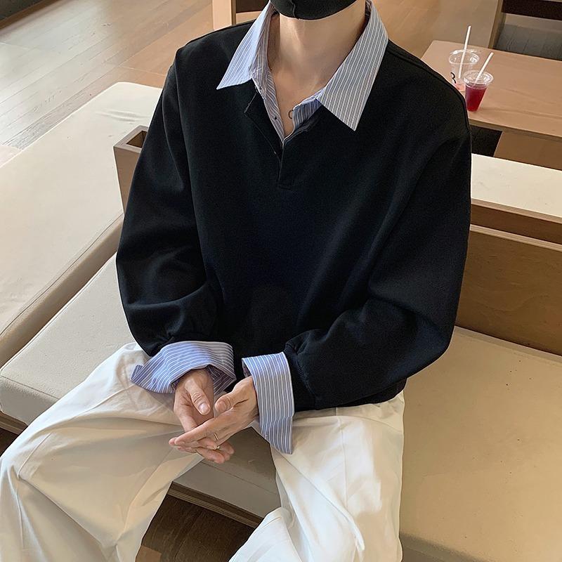 Men s Preppy Style Striped Collar Fake Two Piece Casual Pullover Sweatshirt M чёрный
Men s Preppy Style Striped Collar Fake Two Piece Casual Pullover Sweatshirt M чёрный