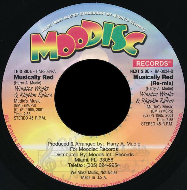 7inch Record WINSTON WRIGHT THE RHYTHM RULERS Musically Red HM3034 Moodisc Records 2001 US Reggae Ska Dub Used
7inch Record WINSTON WRIGHT THE RHYTHM RULERS Musically Red HM3034 Moodisc Records 2001 US Reggae Ska Dub Used