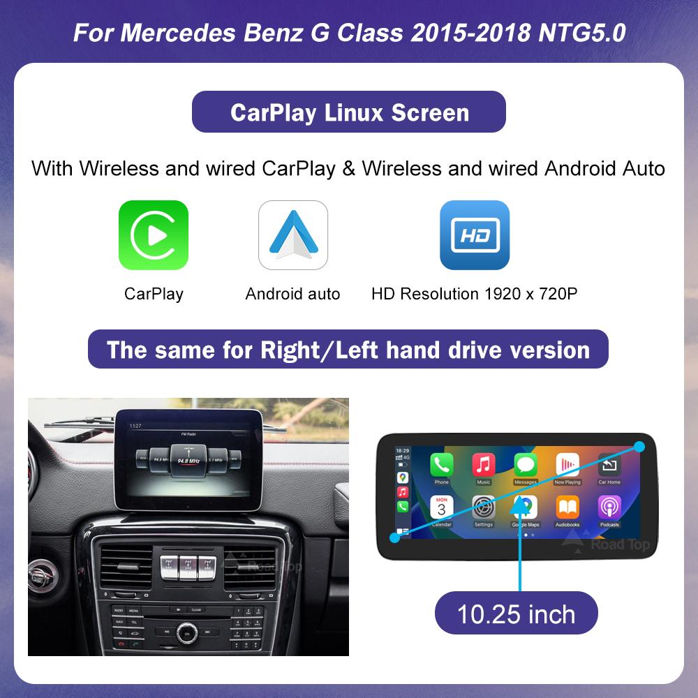 Linux Car Multimedia Touch Screen for Mercedes Benz G Class W463 2013-2018 Android Auto Wireless CarPlay Airplay Mirroring Radio 10.25inch NTG5.0
Linux Car Multimedia Touch Screen for Mercedes Benz G Class W463 2013-2018 Android Auto Wireless CarPlay Airplay Mirroring Radio 10.25inch NTG5.0