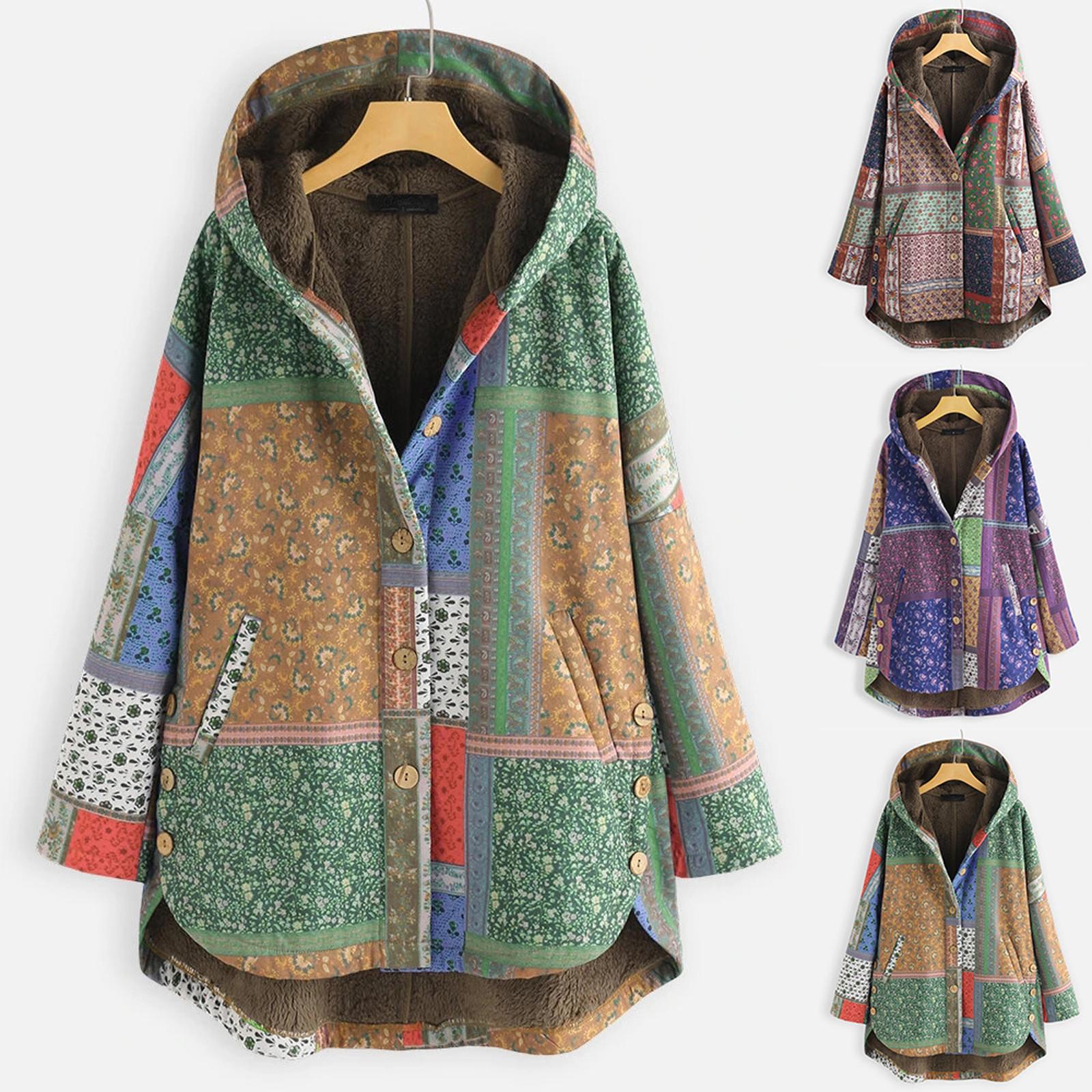 Women Fashion Retro Printing Splicing Button Hood Cardigan Long Sleeves Coat XXXXL фиолетовый
Women Fashion Retro Printing Splicing Button Hood Cardigan Long Sleeves Coat XXXXL фиолетовый