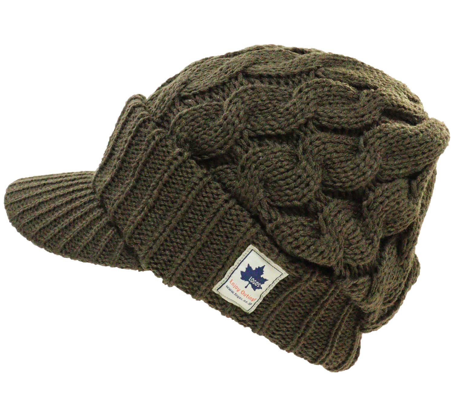 Logos Knit Cap with Solid Cable Khaki Brim, Knit,
Logos Knit Cap with Solid Cable Khaki Brim, Knit,