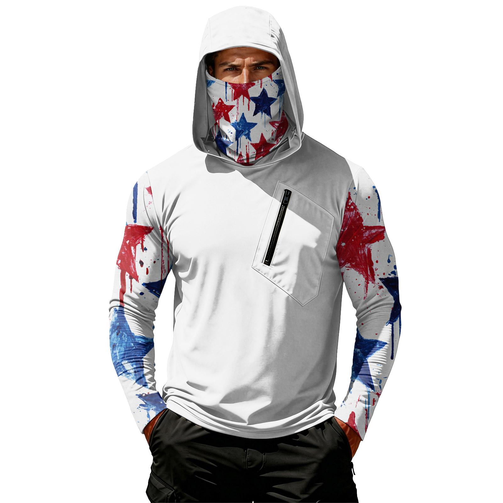 Men s Long Sleeve Hooded Shirt with Star Print Breathable Fabric Chest Zipper Pocket and Face Cover for Outdoor Activities XXL білий
Men s Long Sleeve Hooded Shirt with Star Print Breathable Fabric Chest Zipper Pocket and Face Cover for Outdoor Activities XXL білий