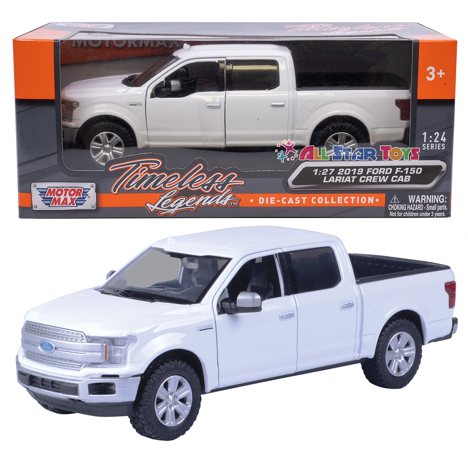 Motor Max 2019 Ford F-150 Lariat Crew Cab Pickup Truck White 79363WH - 1/27 Scale Diecast Model Toy Vehicle
Motor Max 2019 Ford F-150 Lariat Crew Cab Pickup Truck White 79363WH - 1/27 Scale Diecast Model Toy Vehicle