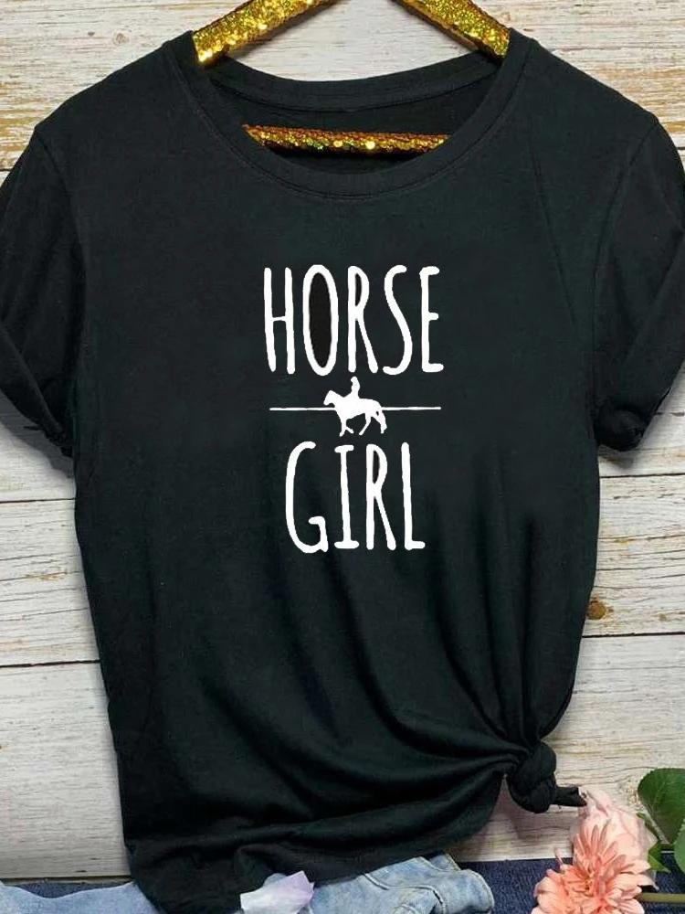 Футболка с принтом в виде буквы HORSE GIRL, женская, с коротким рукавом и круглым вырезом, свободная, летняя, женская, повседневная, футболка, топы, Camisetas Mujer S чёрный
Футболка с принтом в виде буквы HORSE GIRL, женская, с коротким рукавом и круглым вырезом, свободная, летняя, женская, повседневная, футболка, топы, Camisetas Mujer S чёрный
