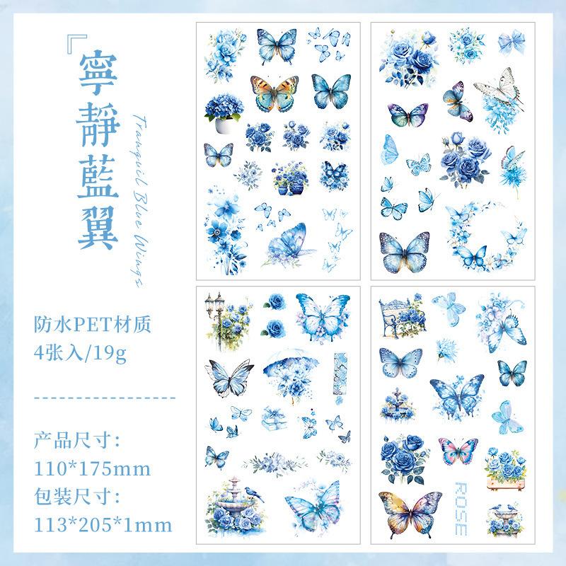 4-Sheet Butterfly & Flower PET Decorative Stickers, Vibrant Designs for Journal Embellishment & Hand Account
4-Sheet Butterfly & Flower PET Decorative Stickers, Vibrant Designs for Journal Embellishment & Hand Account