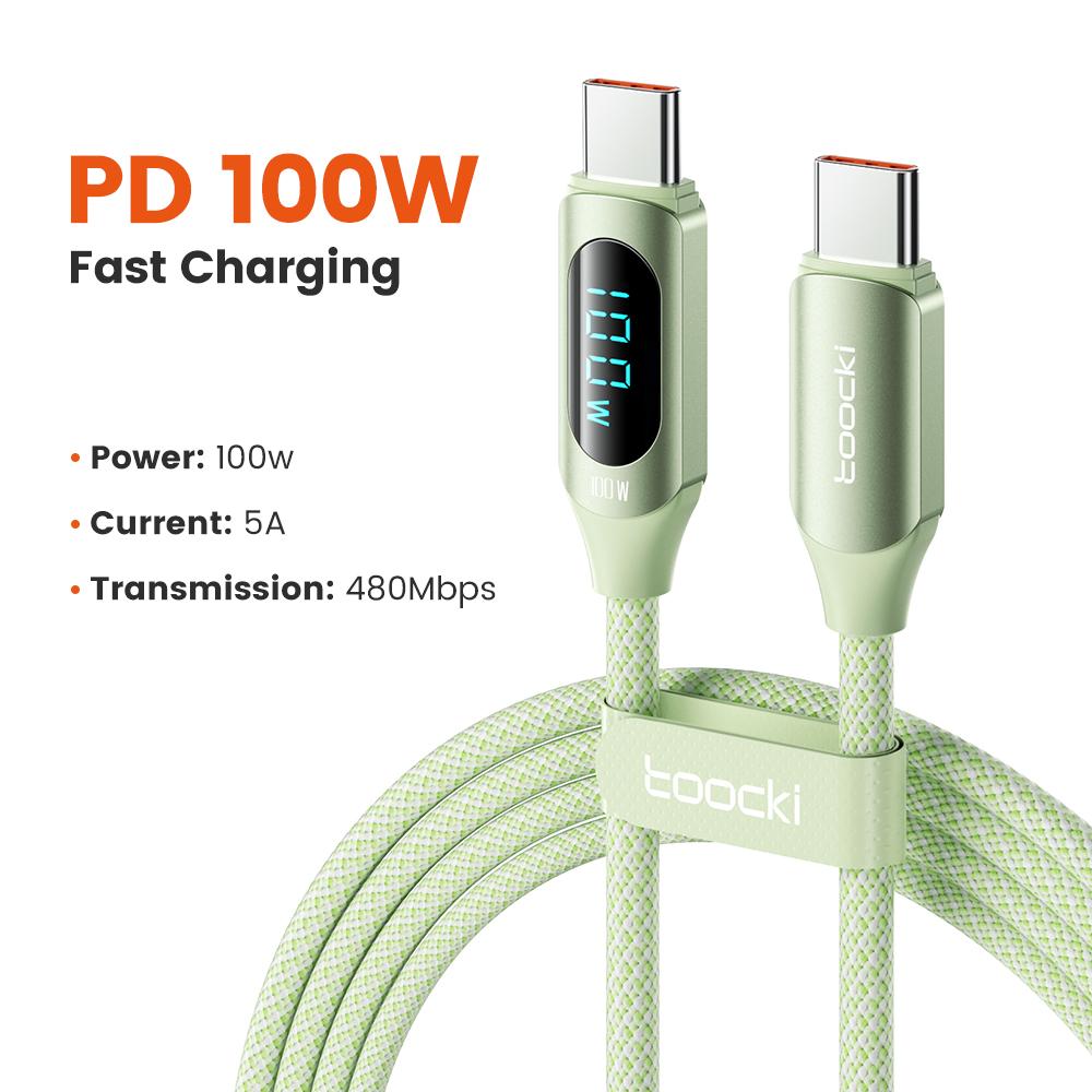 Toocki 100W Type C to Type C Cable PD Fast Charging Charger USB C to USB C Display Cable For Macbook iPad Data Cord Wire 2m
Toocki 100W Type C to Type C Cable PD Fast Charging Charger USB C to USB C Display Cable For Macbook iPad Data Cord Wire 2m