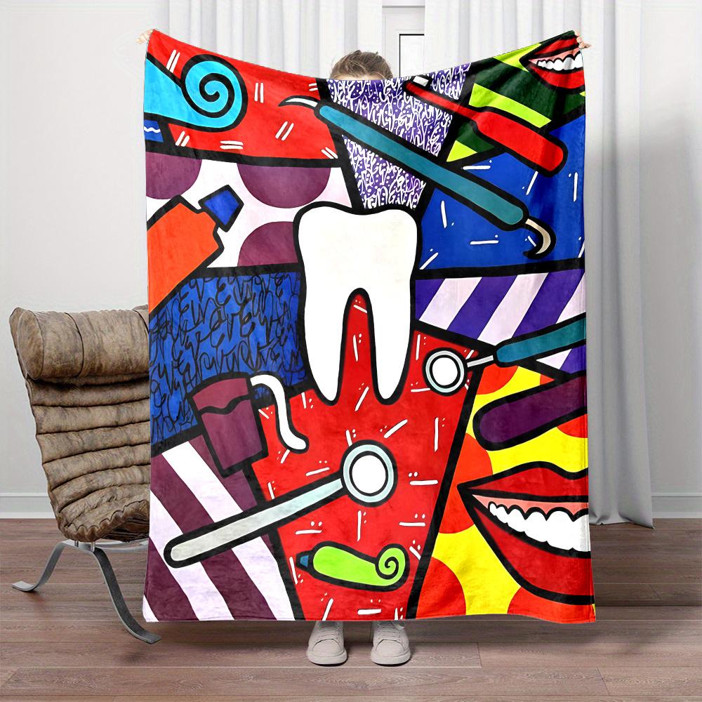 Whimsical Tooth Print Throw Blanket Reversible Cartoon Flannel for AllSeason Smiles Cozy Naps DentalThemed Gifting 75x100cm
Whimsical Tooth Print Throw Blanket Reversible Cartoon Flannel for AllSeason Smiles Cozy Naps DentalThemed Gifting 75x100cm