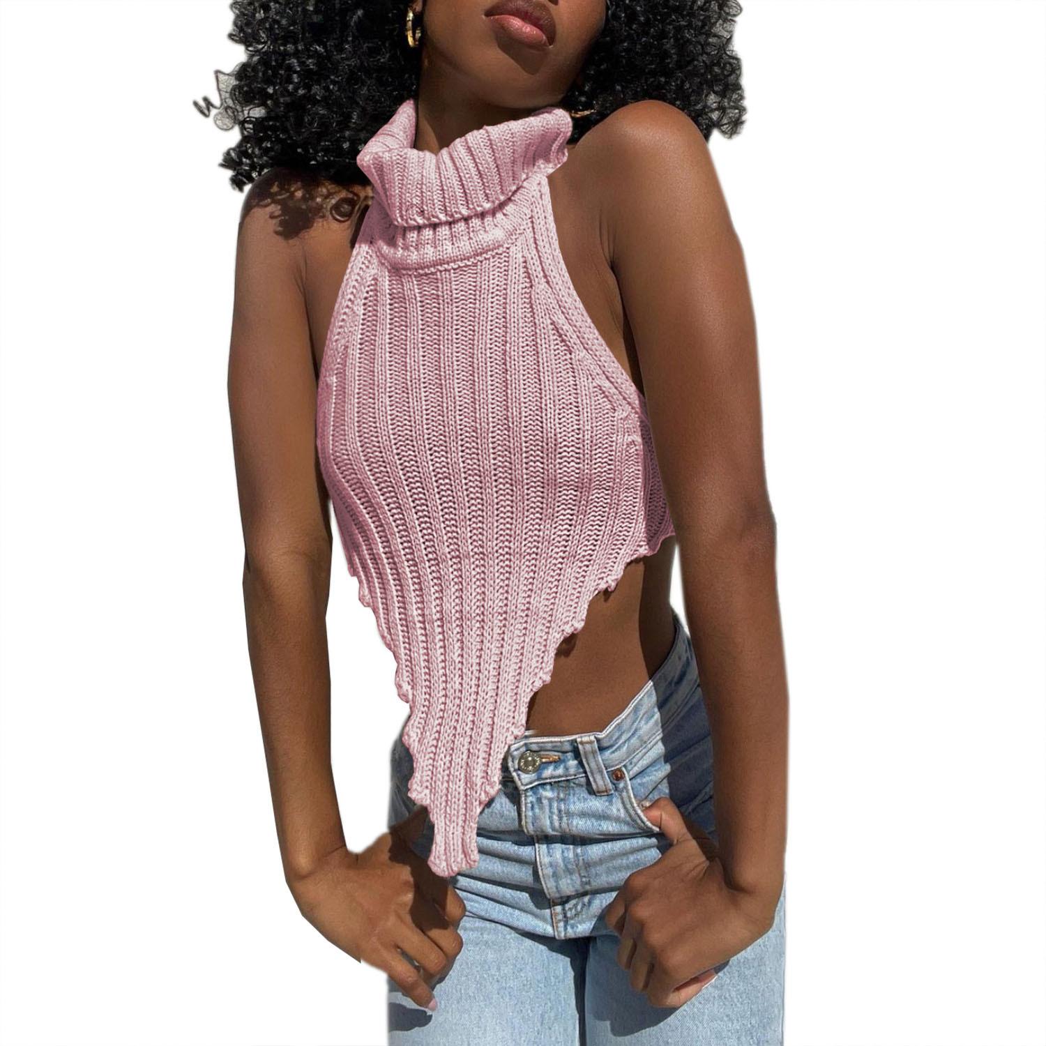 Женский асимметричный сексуальный шерстяной трикотажный жилет с высоким воротом и открытой спиной M розовый
Женский асимметричный сексуальный шерстяной трикотажный жилет с высоким воротом и открытой спиной M розовый