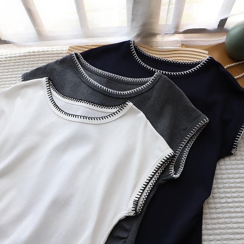 2025 Summer Korean Style Round Neck Color Block Ruched Waist Slimming Women s T-shirt One Size білий
2025 Summer Korean Style Round Neck Color Block Ruched Waist Slimming Women s T-shirt One Size білий